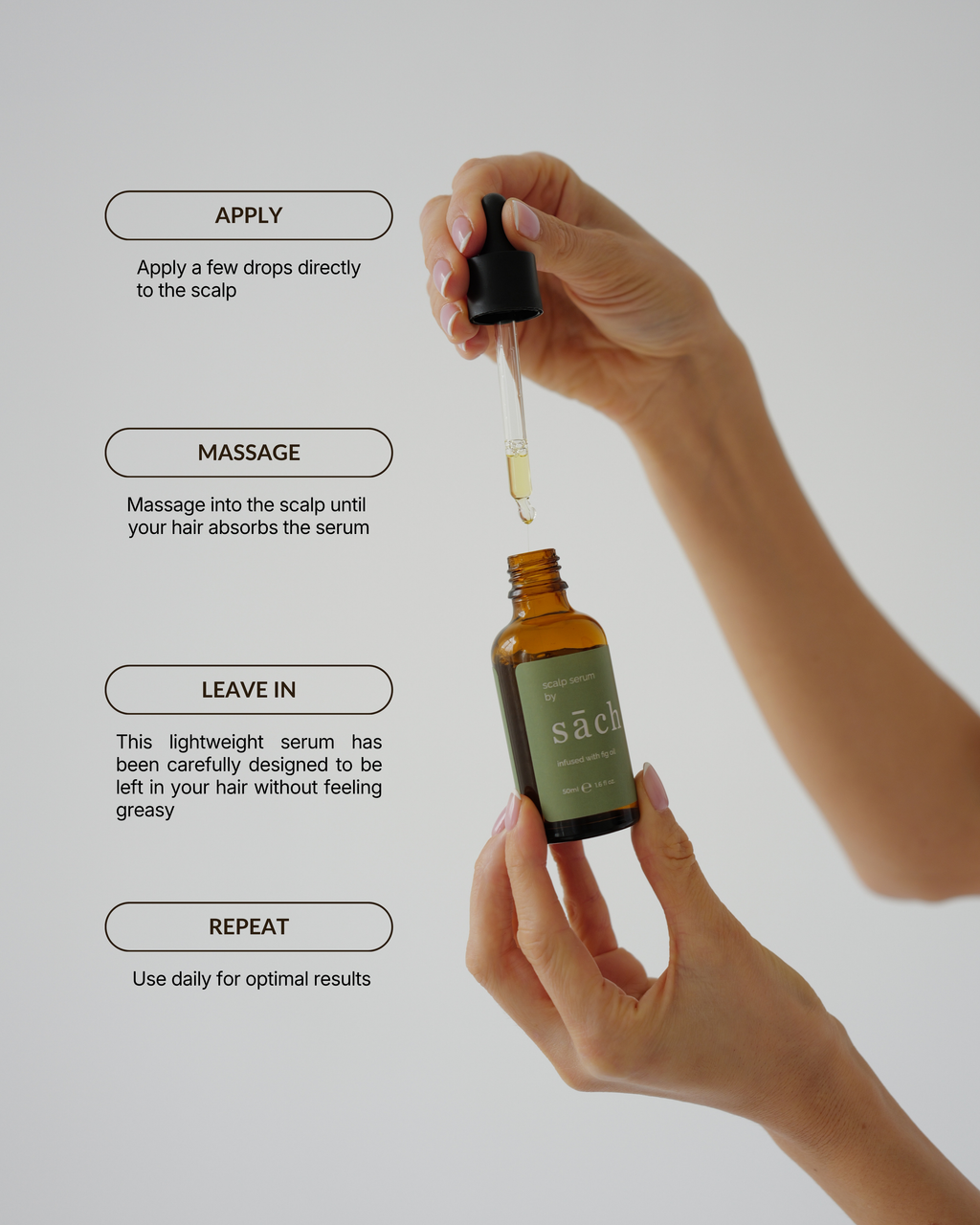 sāch infused with fig oil scalp serum how to use